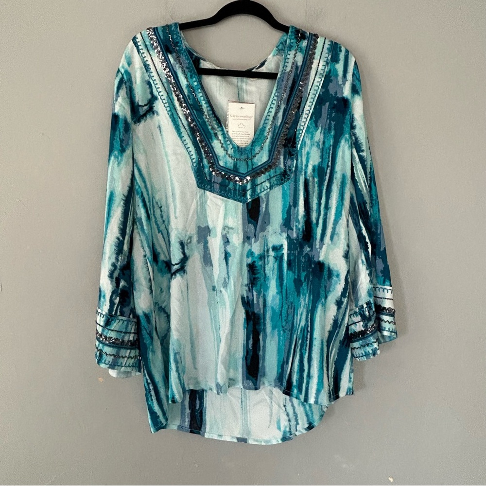 Soft Surroundings Seaglass Tides Tunic L - Picture 2 of 7